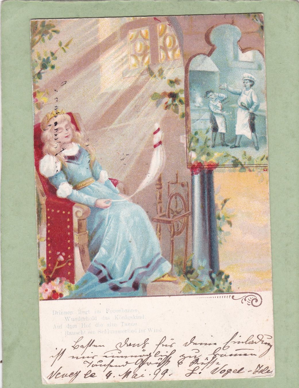 Cartoline postali: Kitsch Königskind 1899 – Usato da Herisau venduto da Lisegrat2008