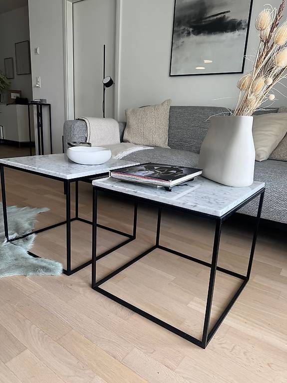 Interio Tables: Tables basses marbre blanc véritable. Marque Interio – D'occasion à Petit-Lancy par mar_kj6y 3