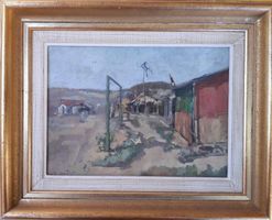 joli tableau début 20 ème s. cabanons