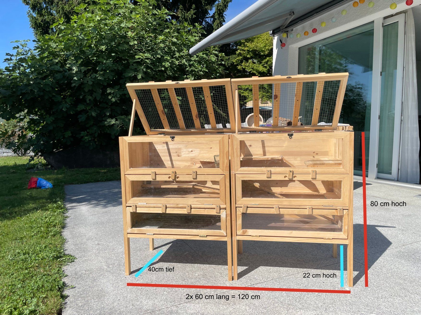 Käfige, Transport & Sicherheit: Hamsterkäfig Holz 120cm lang – Gebraucht aus Meierskappel von Hit123