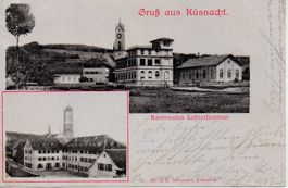 2-Bild-AK Gruss aus KÜSNACHT Kantonales Lehrerseminar