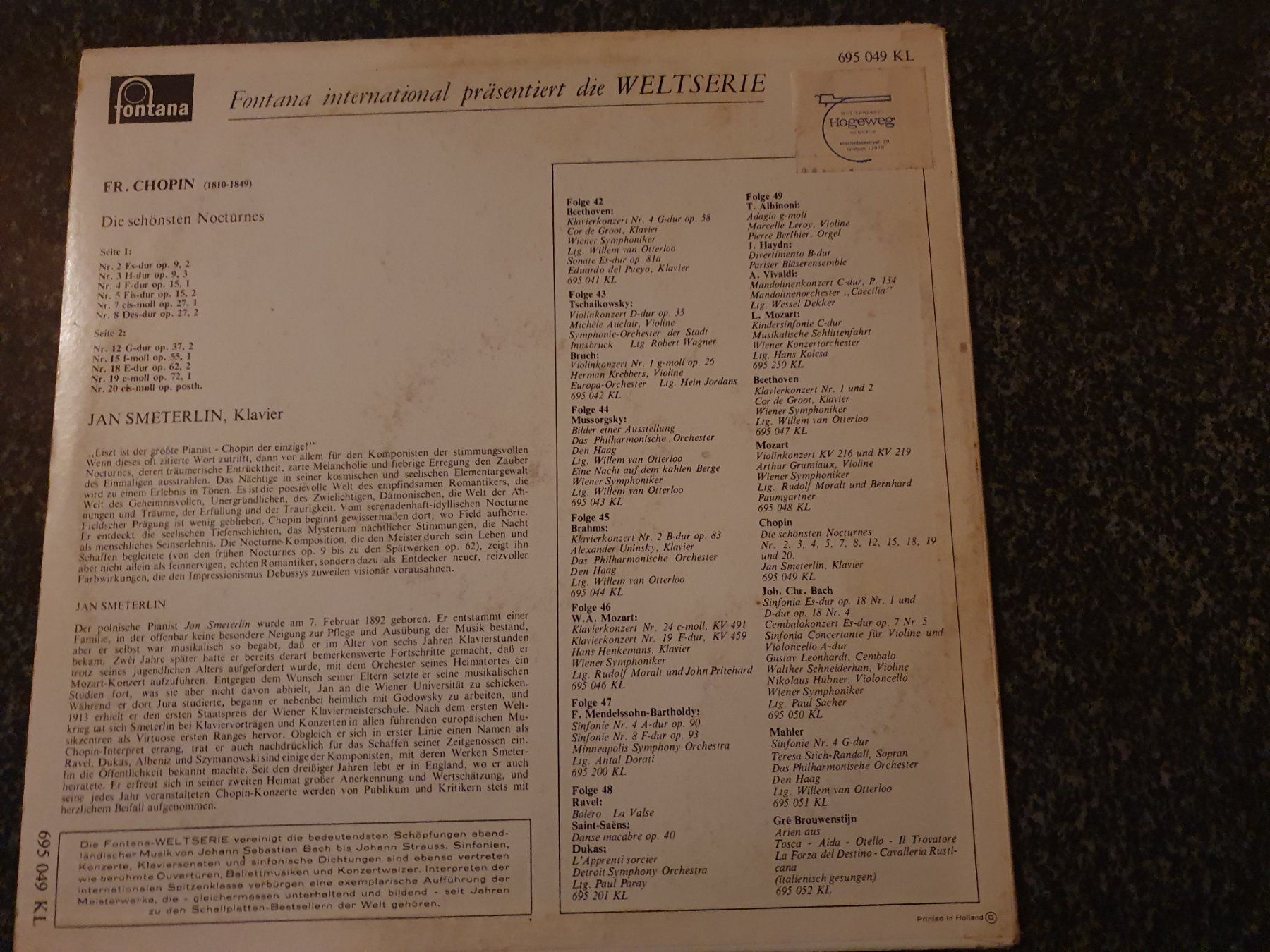 Schallplatten: Schallplatte- Chopin – Gebraucht aus Grandval von JeroenK 1