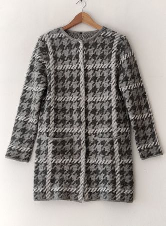 PEPITA Strickmantel Cardigan Mantel Jacke Hahnentritt Gr.38