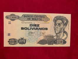 BOLIVIA - 10 Bolivaros 28 Noviembre 1986 - Unzirkuliert/FDC