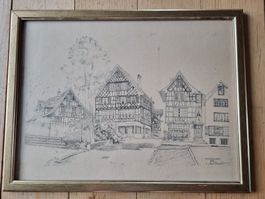 Original Zeichnung Wädenswil 1978, E. Paul Stauber🖼️