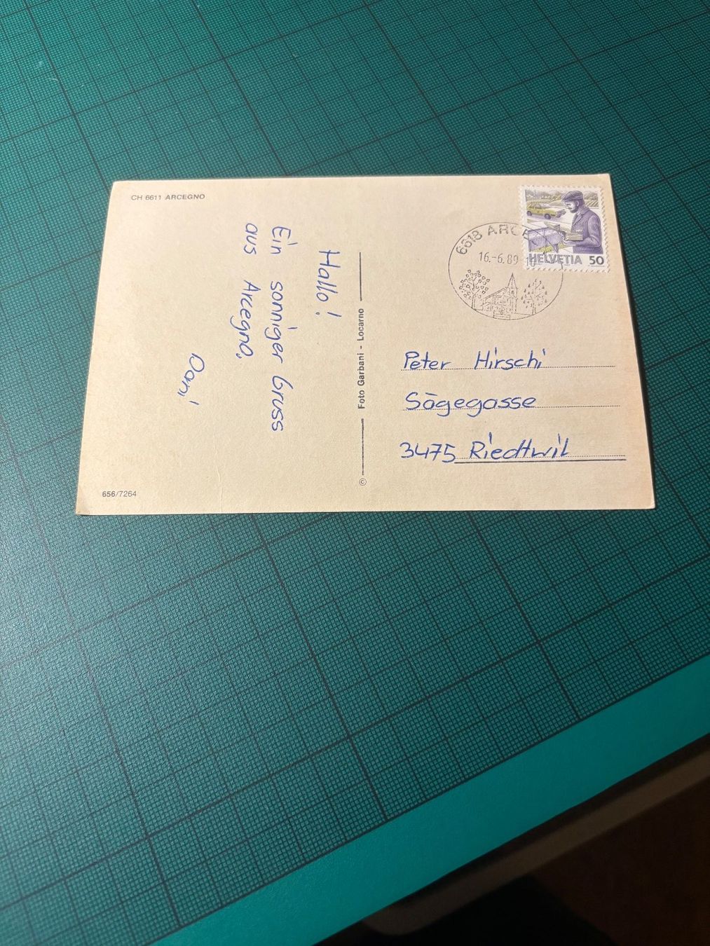 Cartoline postali: AK ARCEGNO 1989. – Usato da Utzenstorf venduto da Rose0303 2