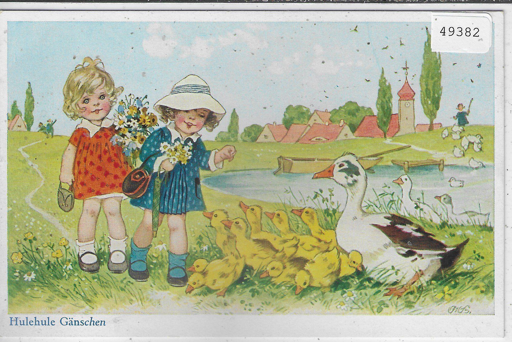 Cartoline postali: Hulehule Gänschen - Künstlerkarte – Usato da Ettingen venduto da Kartenplanet