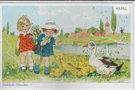 Hulehule Gänschen - Künstlerkarte