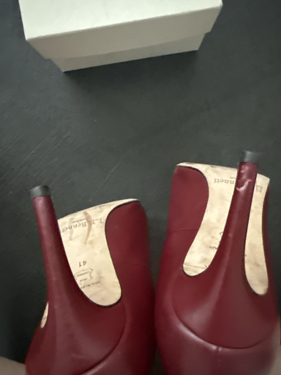 Scarpe da donna: L.K. Bennett Heels Burgundy Leather Size 41 – Usato da Basel venduto da zestrila 3