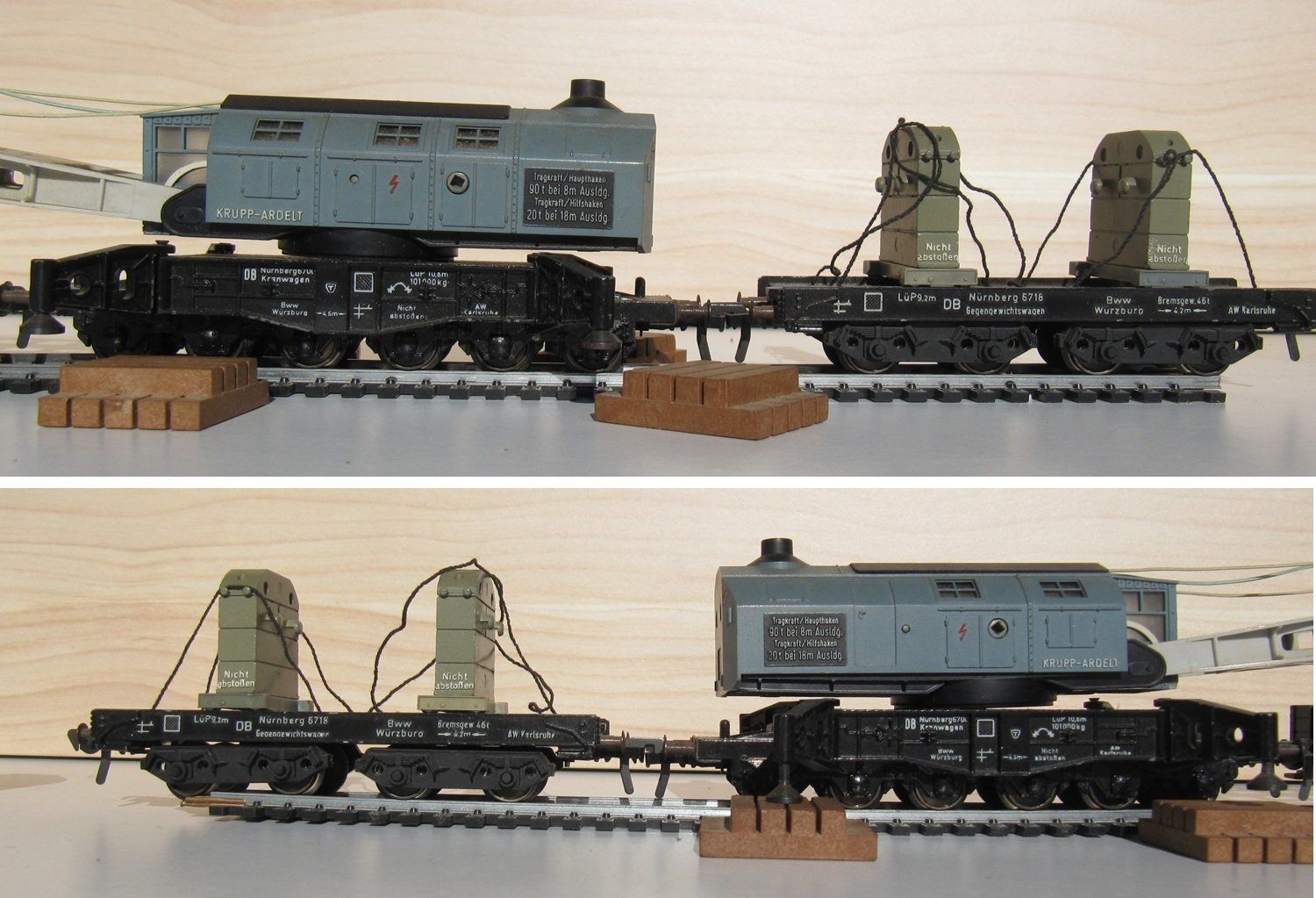 Fleischmann Modellini di ferrovie: Fleischmann Krupp-Ardelt Eisenbahnkran Set – Usato da Gams venduto da Recycleri2 3
