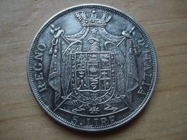 (Silver) 5 Lire NAPOLEONE (RAR)  1812 M  VZ-UNZ