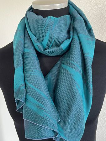 Colora Schal, 49% Seide, 2 seitig tragbar, Petrol, NEU