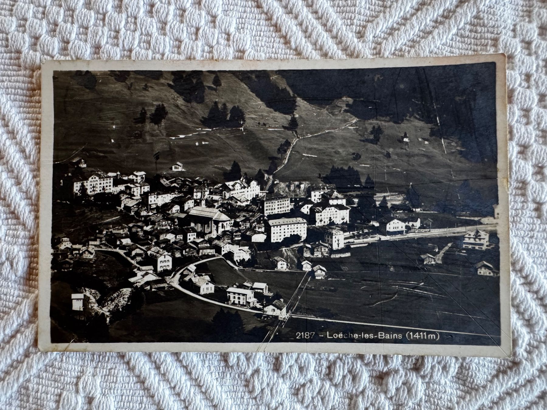 Cartoline postali: Ansichtskarte gelaufen 1928, Leukerbad – Usato da Vellerat venduto da joromaur
