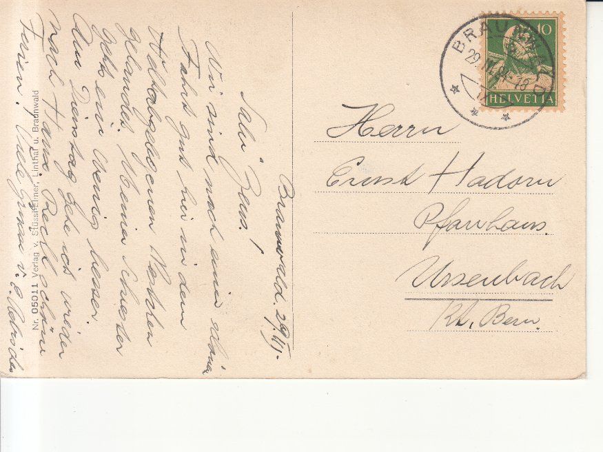 Cartoline postali: Braunwald 1924 – Usato da Bürglen TG venduto da StampGraf 1