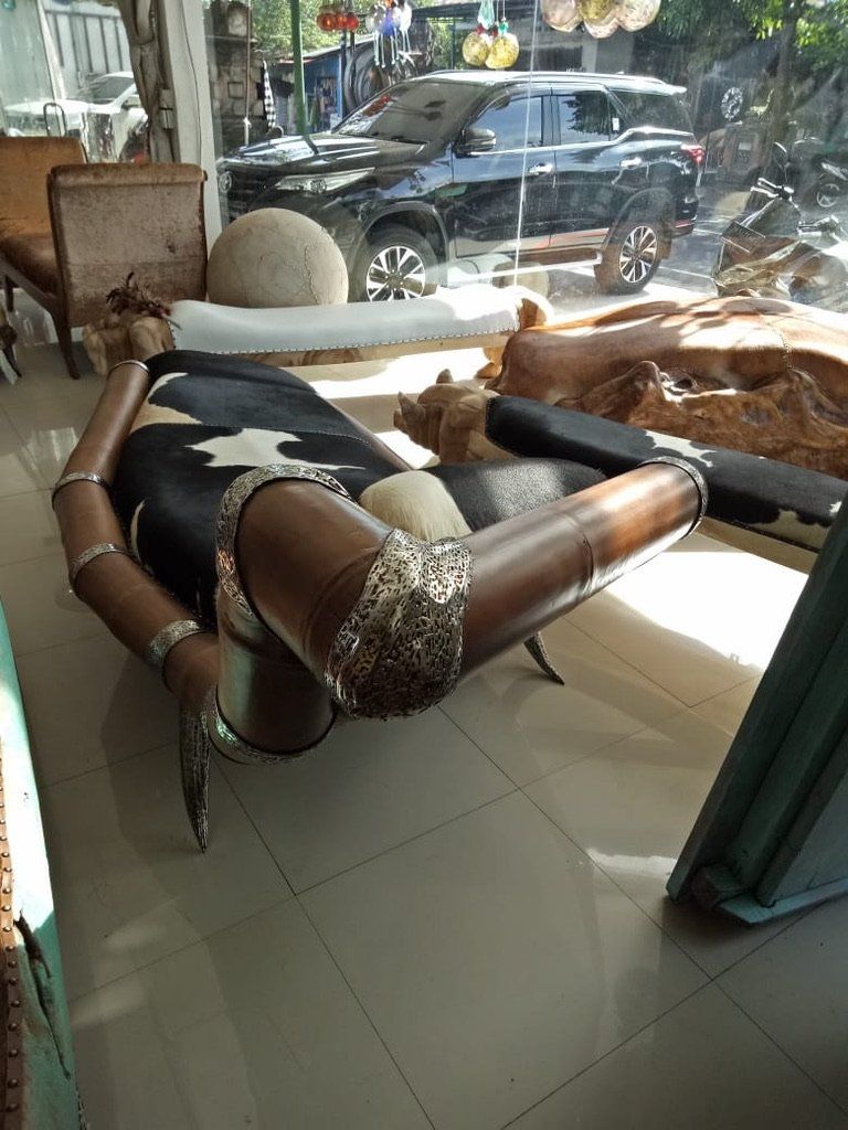 Sedie a sdraio: Couch Polstermöbel Lounge Liege Ottomane Bambus Leder Sofa – Nuovo e nell'imballaggio originale da Daisendorf venduto da Wohn-Kult 5