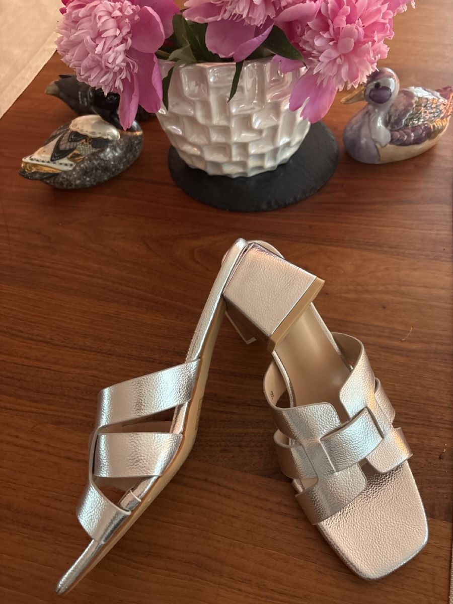 Scarpe da donna: Silberne Mia&Jo Sandalen Grösse 39 – Nuovo (secondo la descrizione) da Embrach venduto da Dmoney 1