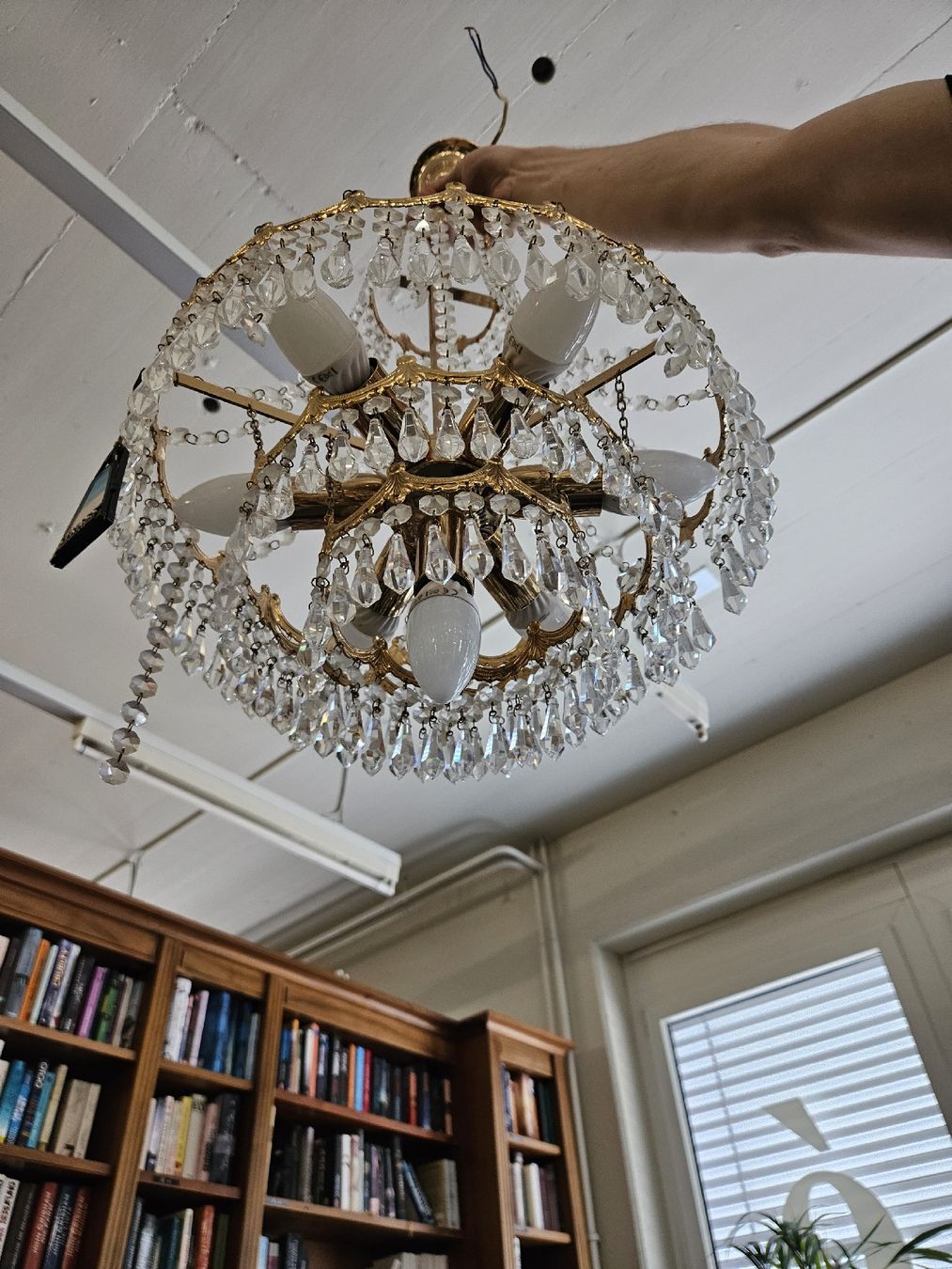 Lampadari & plafoniere: Vintage Kronleuchter aus Messing event. Swarovski  – Usato da Pratteln venduto da Cartonsducoeur_bl 3