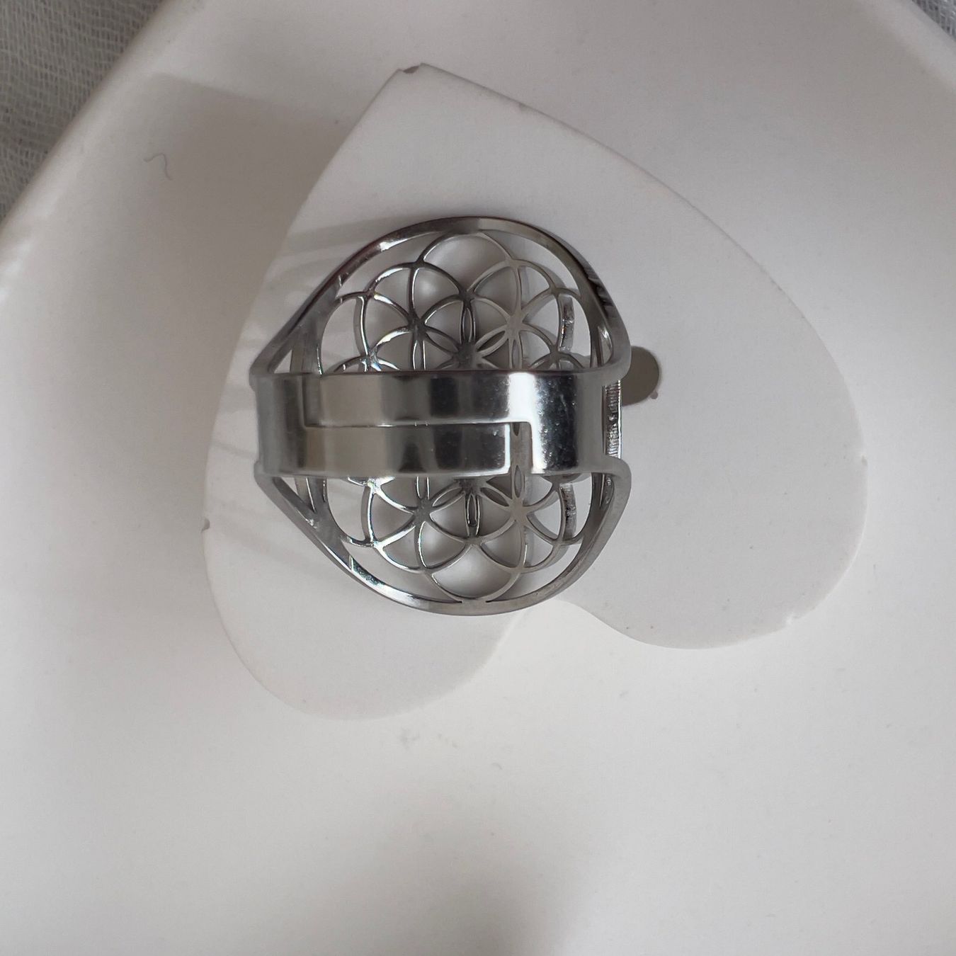 Anelli: Bague en acier inox Fleur de vie – Nuovo (secondo la descrizione) da Pully venduto da sunaddict 3