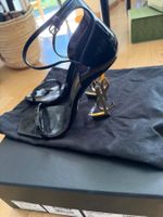 Saint Laurent Sandalen, Schwarz Lack, Grösse 36, YSL Top!
