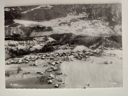 Laax Winter Luftaufnahme alt ungelaufen