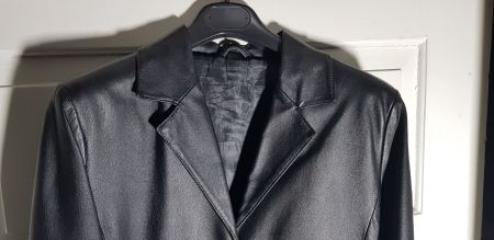 Ledermantel Herren Wintermantel schwarz 38