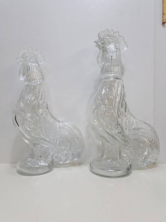 Alle Dekorationen: 2 X Hahn-förmige Glas-Flasche – Gebraucht aus Zürich von aiman3333