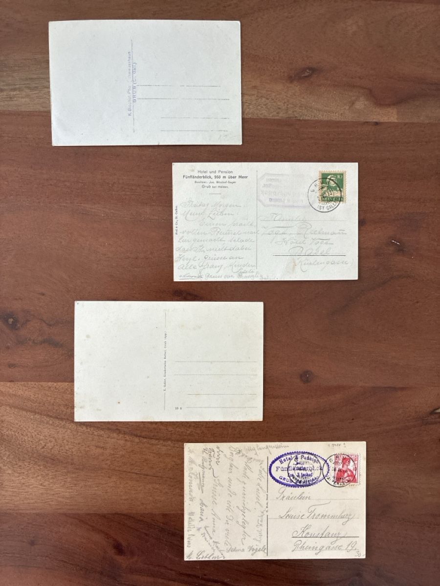 Cartoline postali: 4 Ansichtskarten Schweiz von Grub AP – Usato da Oftringen venduto da Cla.vD.74 1