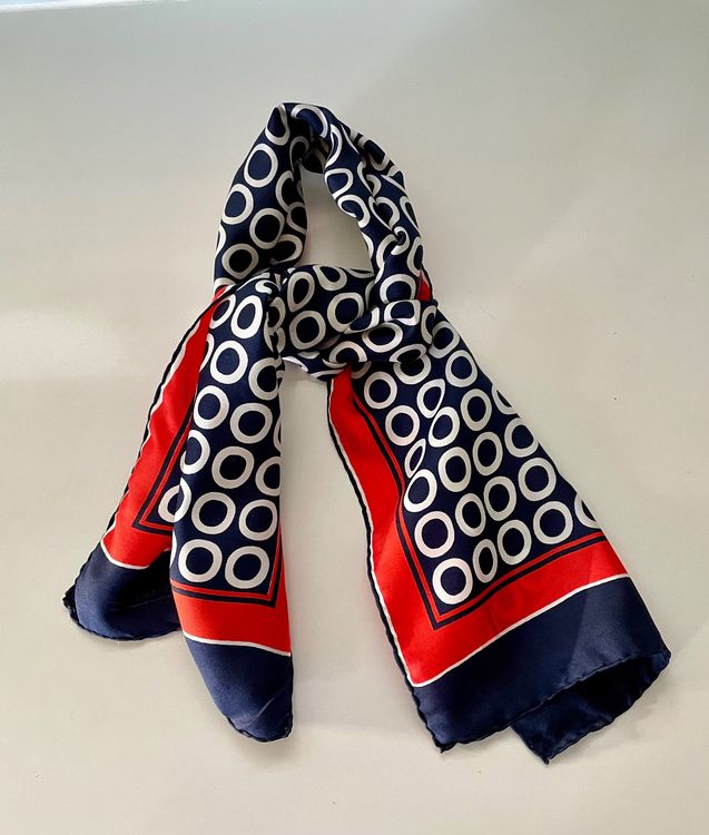 Allegra K Retro Seidenschal – 2 Stück Set, Dünner Polka Dots Schal 196x5 Cm, Vielseitig Als Halstuch Oder Haarband