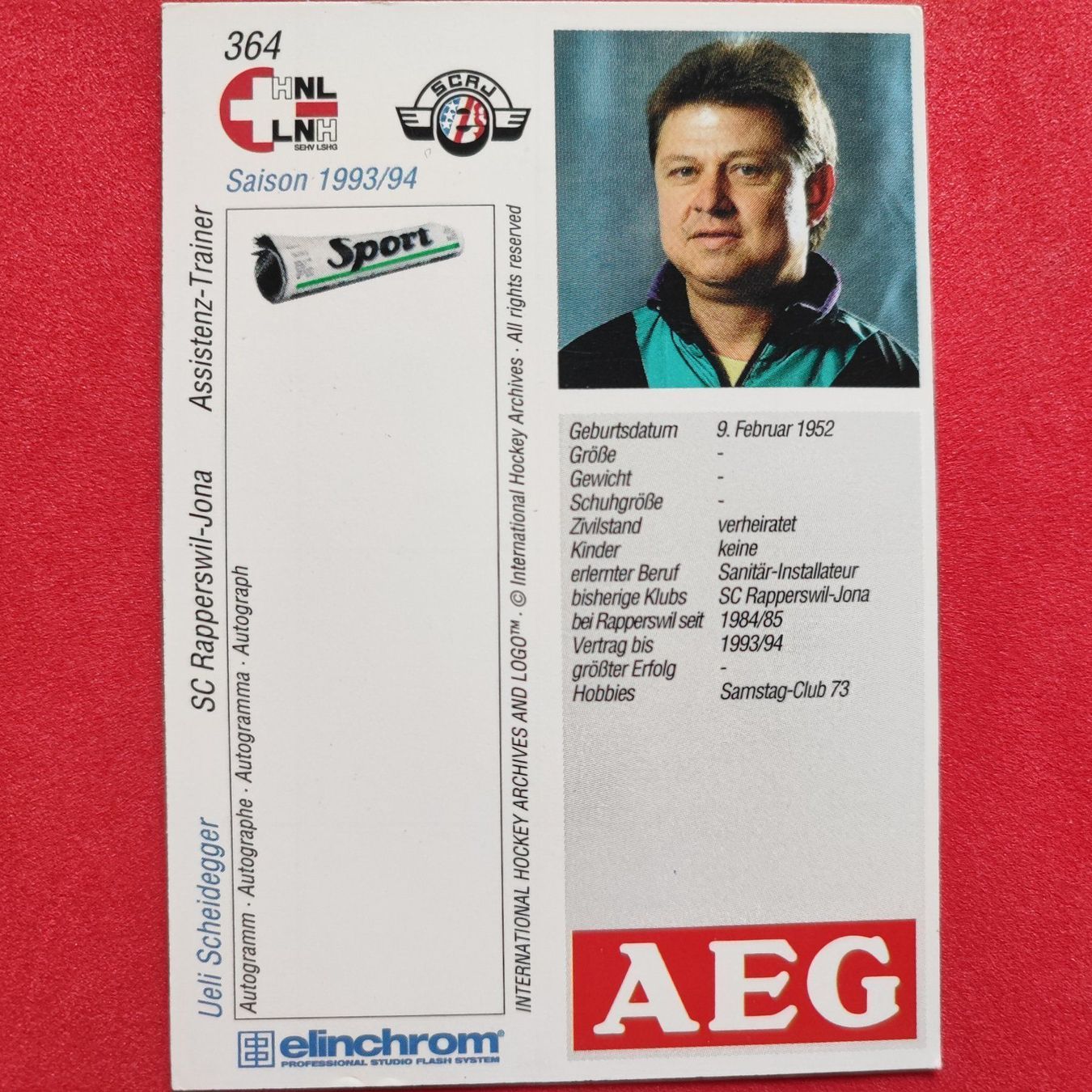Sammelbilder & Trading cards: Ueli Scheidegger - SC RAPPERSWIL JONA - 1993/94 – Gebraucht aus Dübendorf von kb86_MOVIE 1