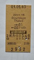 Altes Billett aus Karton von 1983