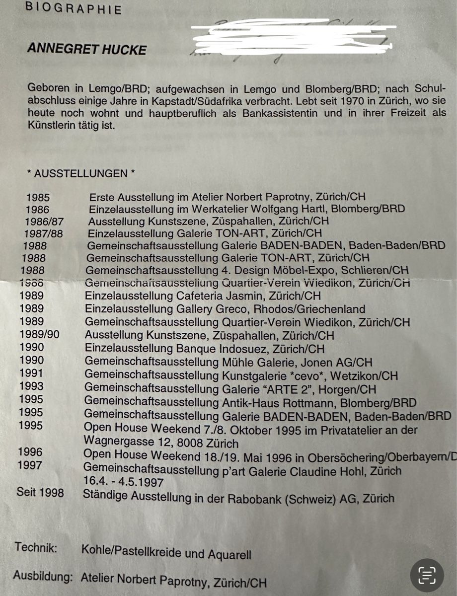 Dipinti: Bild, ANNEGRET HUCKE, Original – Nuovo (secondo la descrizione) da Stäfa venduto da sylla73 5