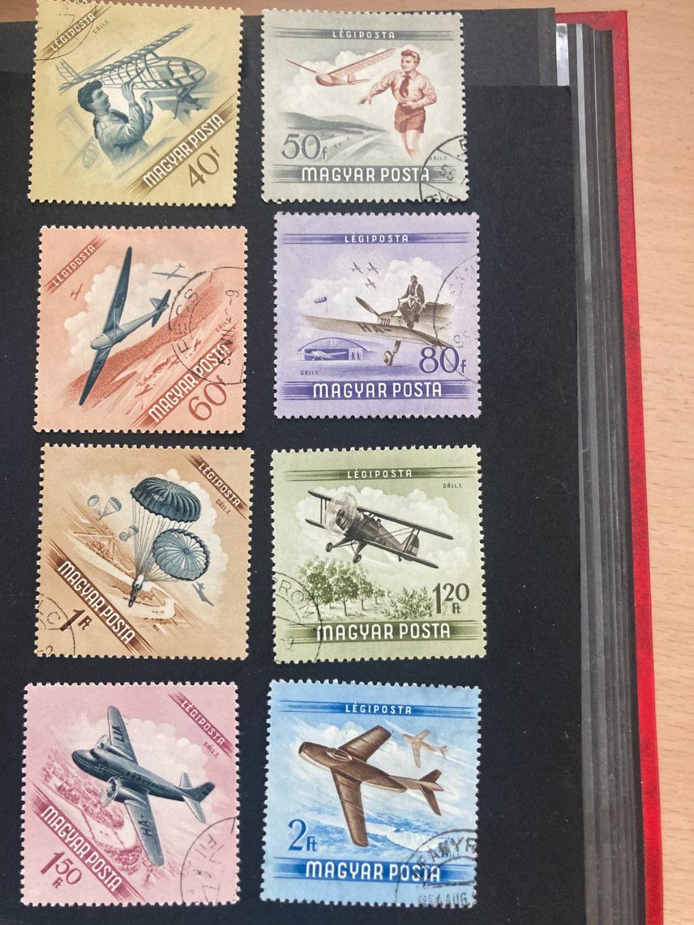 Alle Briefmarken: Ungarn 1954 Satz Fliegertag gestempelt – Gebraucht aus Winterthur von schnueps