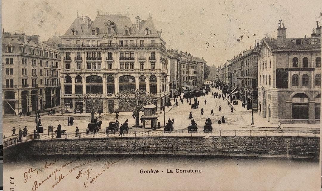 Cartoline postali: GENÈVE - La Corraterie - 1902 – Usato da Delémont venduto da Domdom1