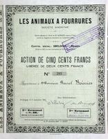 Les Animaux à Fourrures SA, St-Cergue - 1927