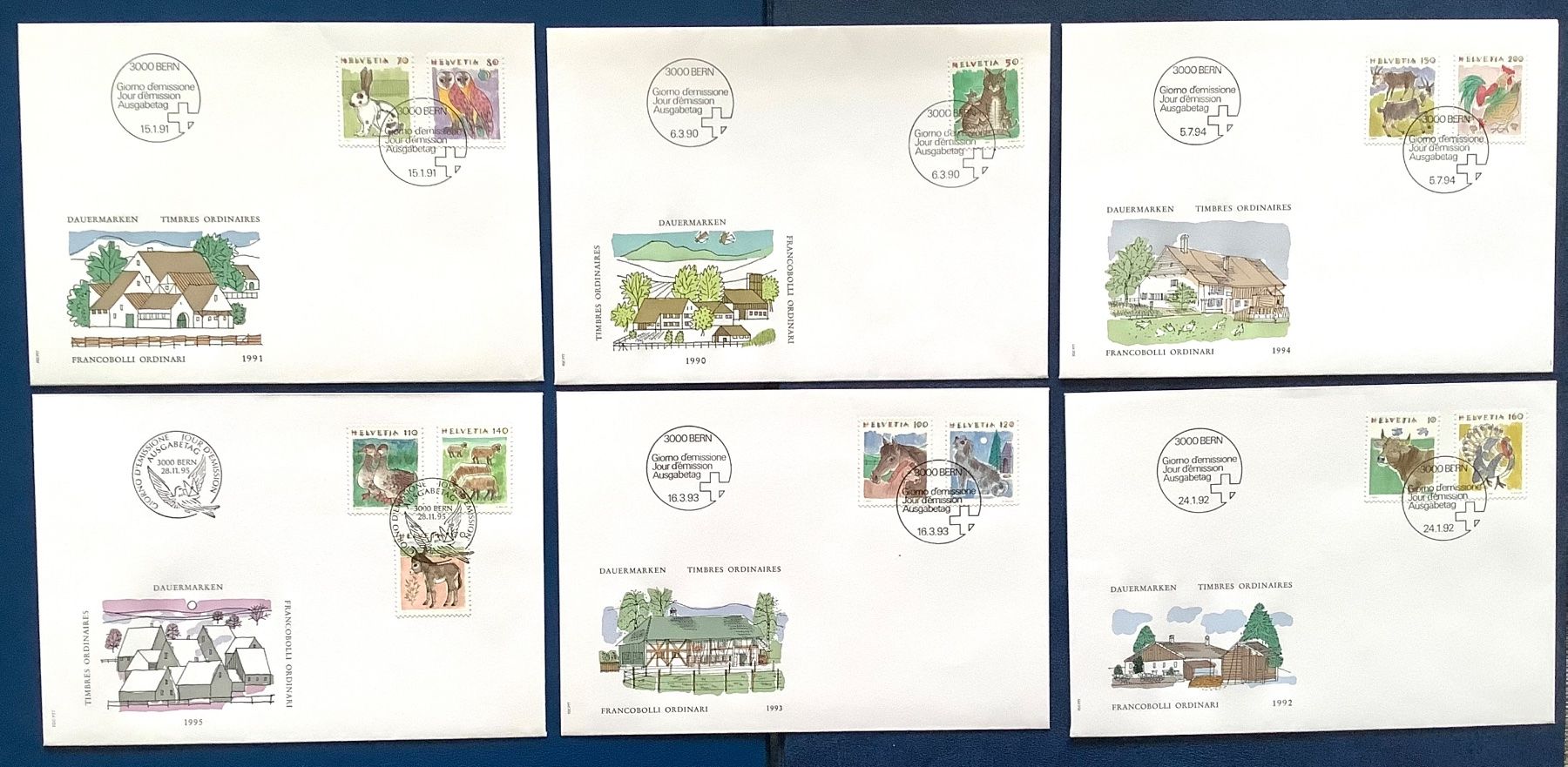 Tutti i francobolli: 1990 - 95 - FDC - Tiere I - II – Nuovo (secondo la descrizione) da Liestal venduto da Pep3