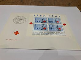1 FDC SchweizRotes Kreuz Vierer Block