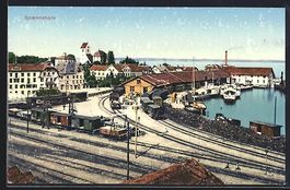 AK Romanshorn, Ortspartie am Hafen