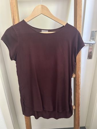 Kurzarm Bluse in Aubergine von only