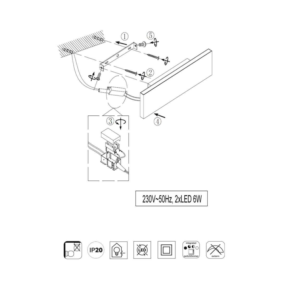 Lampade: LED Wandleuchte, Weiss, Switch-Dimmer – Nuovo (secondo la descrizione) da Kreuzlingen venduto da Smart-Light 8