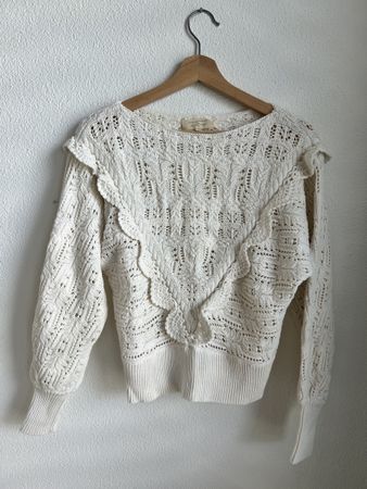 Sezane pullover size S, 70%cotton 30% baby alpaca, Ecru