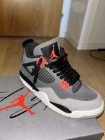 Jordan 4 Turnschuhe Grau Orange Schwarz Grösse 41