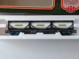 SBB Flachwagen Sgs mit 3 Cargotainer Container von Hag H0,WS