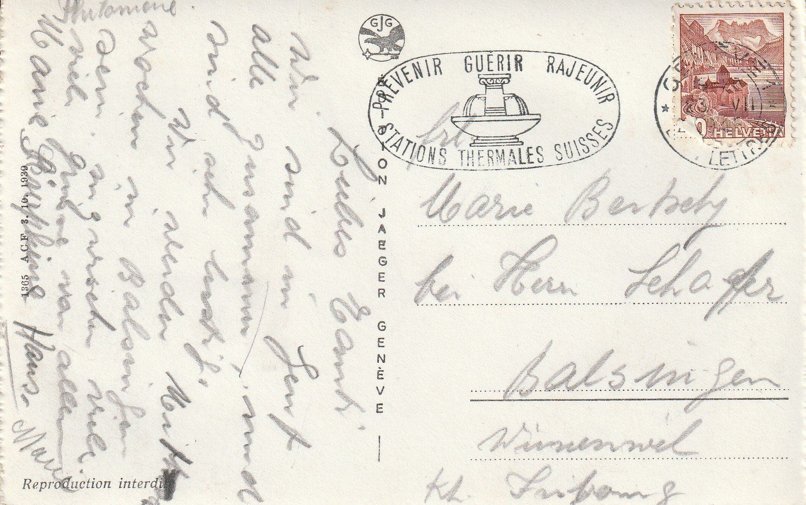 Cartes postales: AK Genf gel. 23.7.1945 – D'occasion à Fribourg par schnalla92 1