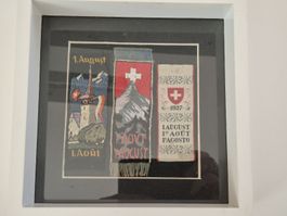 1. August Souvenir Abzeichen Stickerei  Rahmen 1927 1923