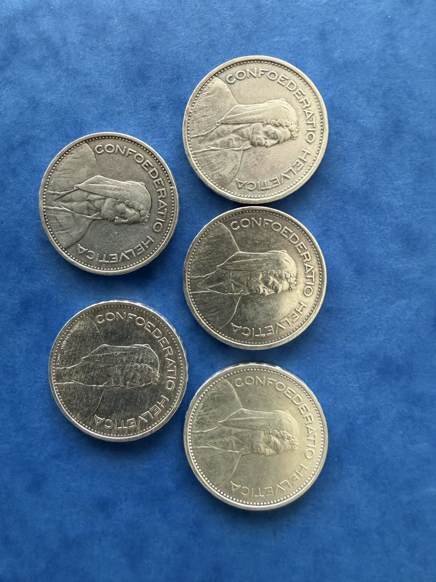 Tutti le monete: 5fr x 5 pieces argent – Usato da Chene-Bougeries venduto da EugeneG 1