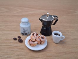 Kaffe mit Zimtschnecken Set Handgemacht. Auch für Maileg