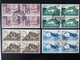 PP1949 - bloc 4 oblitérés Gossau Neuchâtel Genève