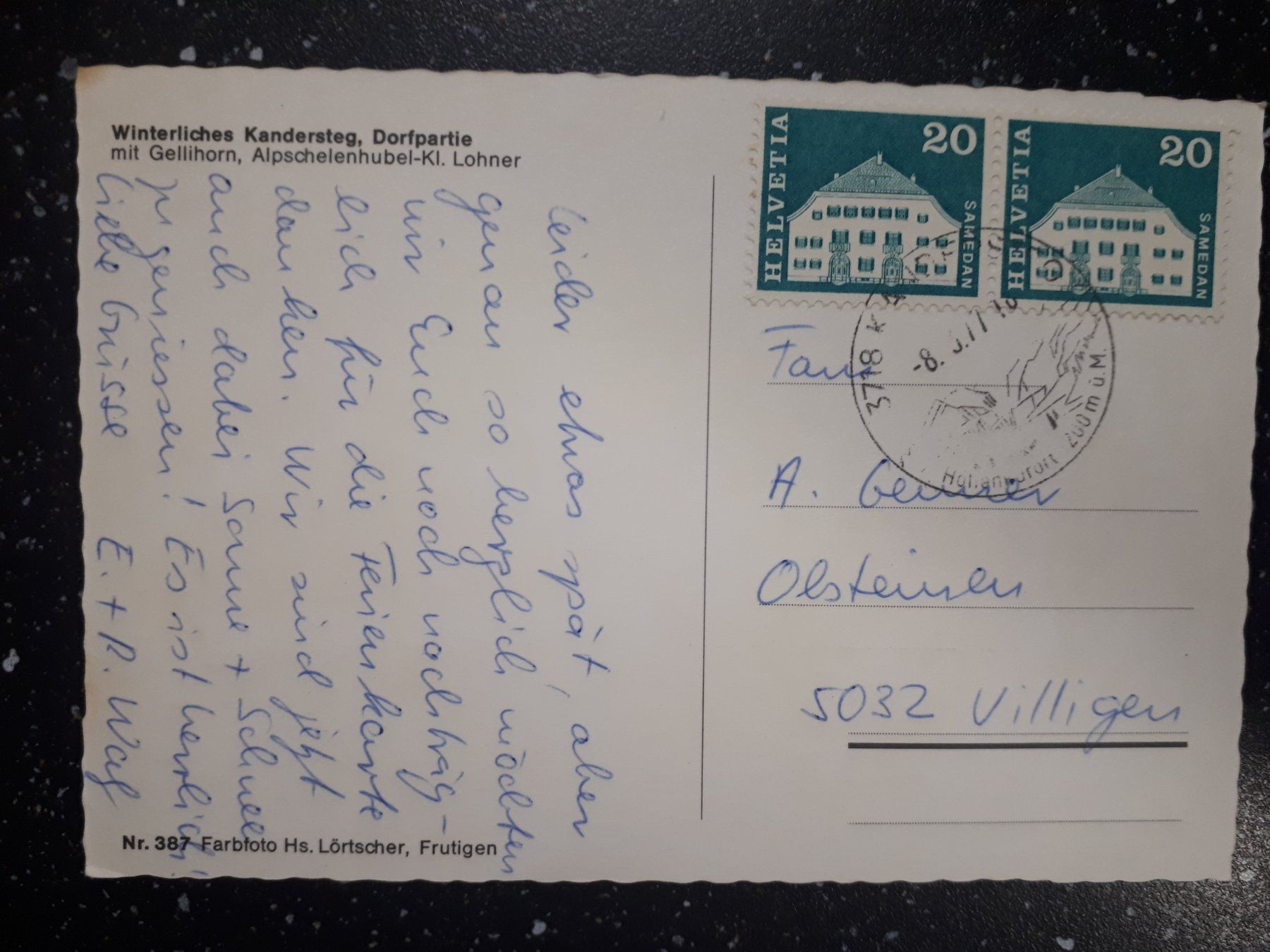 Ansichtskarten: WINTERLICHES KANDERSTEG 1977 – Gebraucht aus Ponto Valentino von giorgia06 1