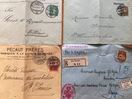 enveloppes oblitérées de Suisse, très anciennes