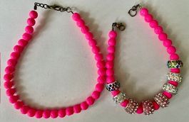 Fuß kette mit Passender Arm Kette Set - Neon Pink Neu
